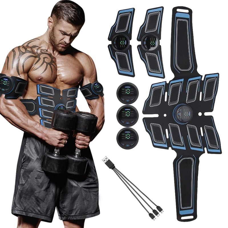 EMS Muscle Stimulator - 8 Pad Abs Trainer, USB Rechargeable Abdominal Muscle Toner
