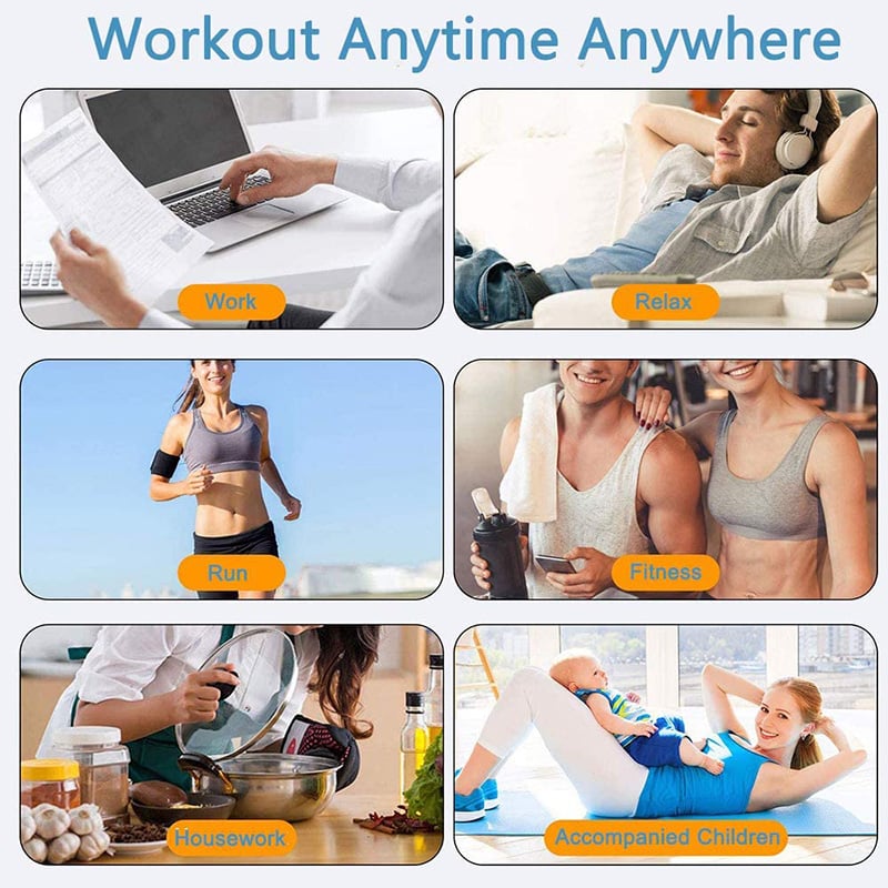 EMS Muscle Stimulator - 8 Pad Abs Trainer, USB Rechargeable Abdominal Muscle Toner