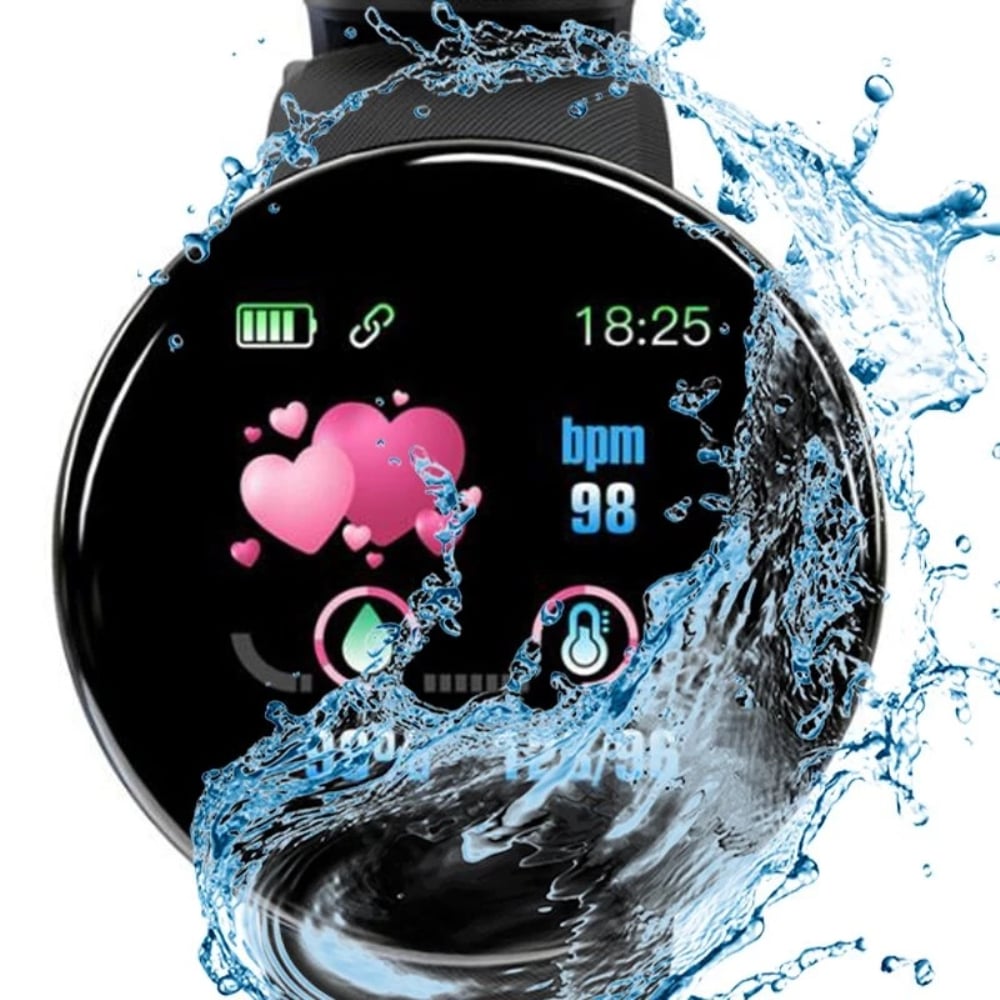Smart Watch - Round Fitness Tracker with Blood Pressure & Heart Rate Monitor