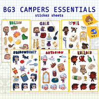 Image 1 of BG3 Campers' Essentials Stickers