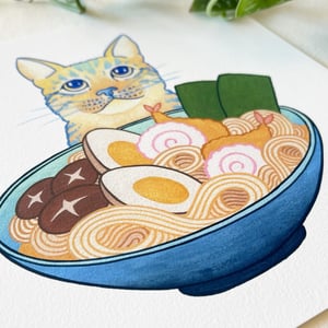 Image of Nom Nom Neko, fine art print