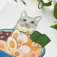 Image 3 of Nom Nom Neko, fine art print