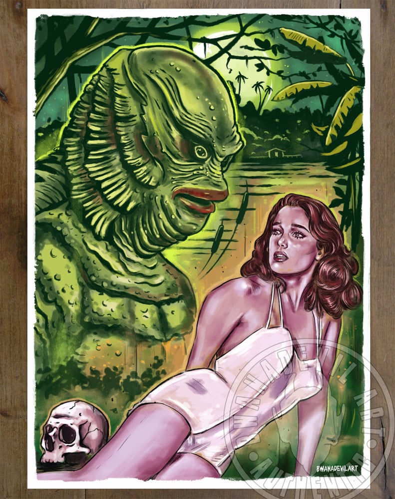 Image of Creature from the Black Lagoon  9x12" & 5x7" Art Prints