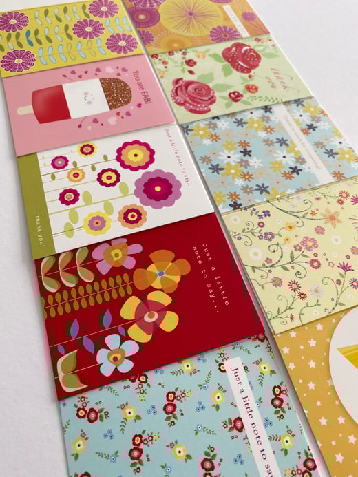 Rocket & Co. Pack of 10 thank you /just a note mini cards