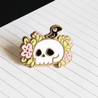 Image 1 of CROW SKULL ENAMEL PIN
