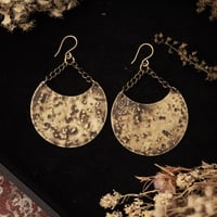 Image 1 of Crescent Moon Earrings - Brass