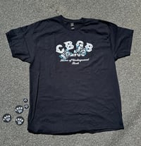 MQ CBGB TShirt with stickers and pins