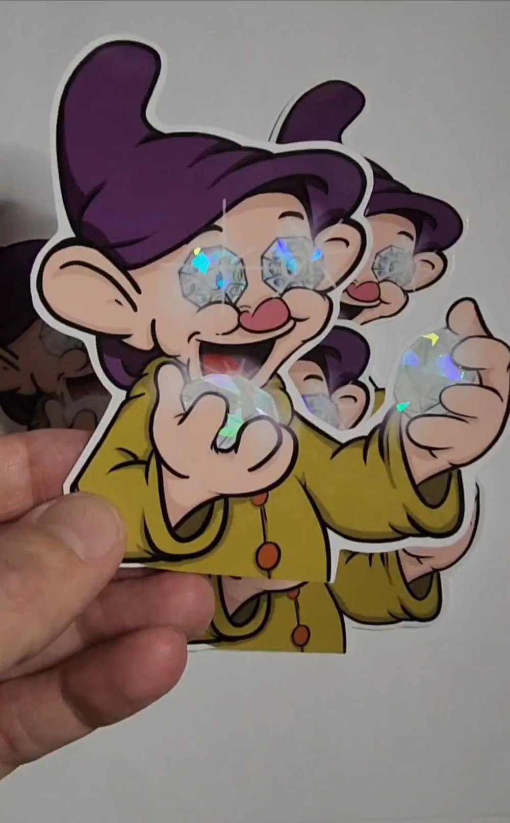 Image of Dopey vinyl holographic sticker