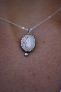 Image 1 of dainty fire opal necklace