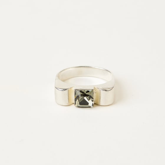 Image of BAGUE ROMY ARGENT MASSIF GRIS FUMÉ