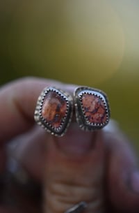 fire opal studs 