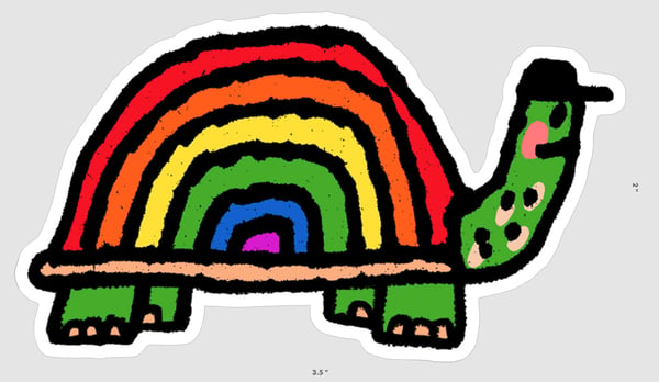 Image of (Mark Todd) Rainbow Turtle Sticker