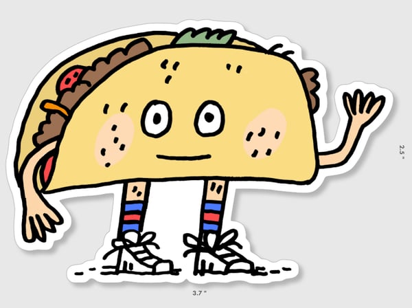 Image of (Mark Todd) Happy Taco Sticker