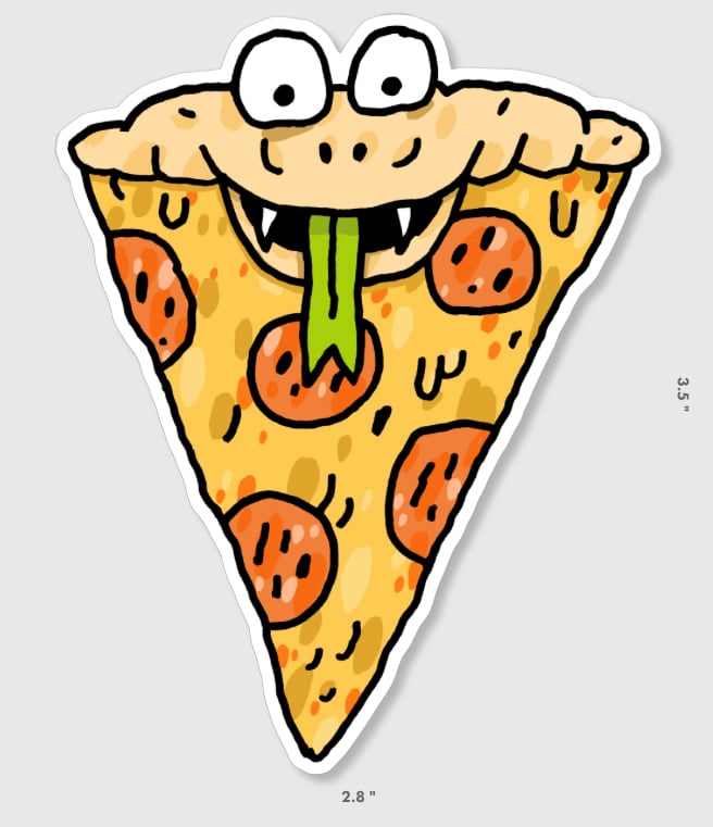 Image of (Mark Todd) Pizza Snake Sticker