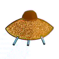 Image 1 of (Esther Pearl Watson) Glitter Saucer Pin (Gold)