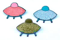 Image 5 of (Esther Pearl Watson) Glitter Saucer Pin (Gold)