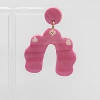 Image 2 of Pink Heart Cloud Arch Earrings