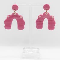 Image 1 of Pink Heart Cloud Arch Earrings