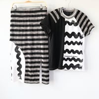 Image 1 of squiggle black and white print courtneycourtney adult size M/L medium large skirt set 