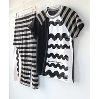 Image 4 of squiggle black and white print courtneycourtney adult size M/L medium large skirt set 