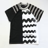 Image 2 of squiggle black and white print courtneycourtney adult size M/L medium large skirt set 
