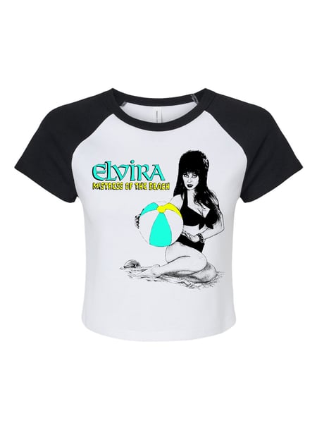 Image of ELVIRA - BEACH - BABY TEE - BLACK