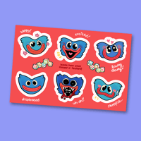 Image 1 of Huggy Wuggy Sticker Sheet