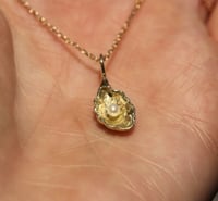 Image 1 of Tiny Pearl & Oyster Pendant 