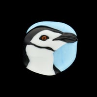 Image 1 of XL. Blue Skies Chinstrap Penguin - Flamewoork Glass Sculpture Bead