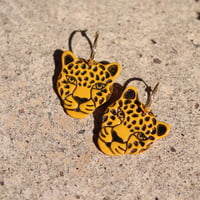 Image 1 of Yellow Leopard Hoops