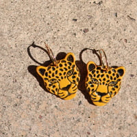 Image 3 of Yellow Leopard Hoops