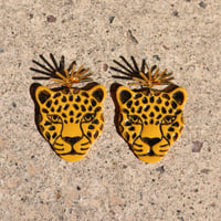 Image 2 of Yellow Leopard Dangles