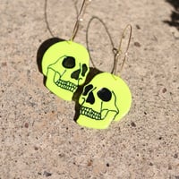 Image 2 of Yellow Fluorescent Skull Hoops