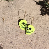 Image 3 of Yellow Fluorescent Skull Hoops