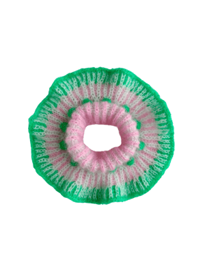 Image of Sofie and Iris Pink, Mint and Intense Green Mohair Collar