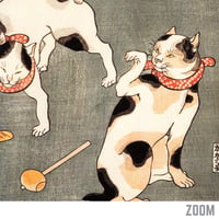 Image 2 of Four cats in different poses | Utagawa Kuniyoshi - 1852 | Art Poster | Vintage Poster