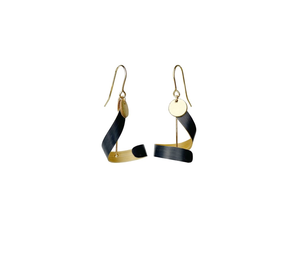 Image of Musical Bloom - Bamboo Earrings (Black)