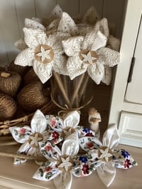 Image 10 of Memory flowers custom created from a clients loved ones doily collection 