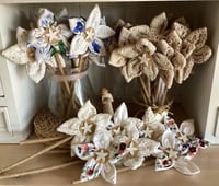 Image 1 of Memory flowers custom created from a clients loved ones doily collection 