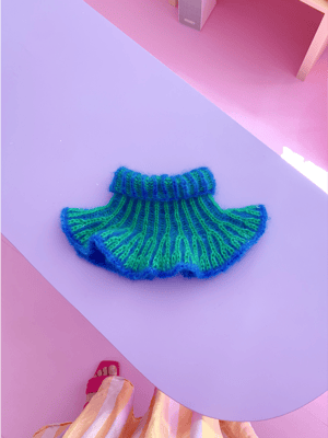 Image of Sofie and Iris Blue and Intense Green Mohair and Merino Collar