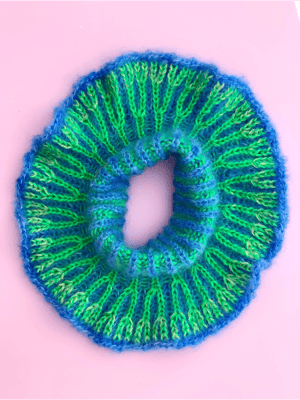 Image of Sofie and Iris Blue and Intense Green Mohair and Merino Collar