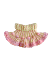 Image 1 of Sofie and Iris Pastel Neon, Pale Pink and warm Multi-Colour Mohair and Merino Collar