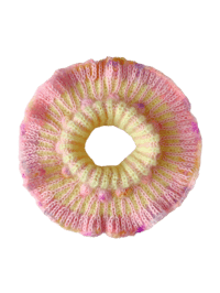 Image 2 of Sofie and Iris Pastel Neon, Pale Pink and warm Multi-Colour Mohair and Merino Collar