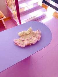 Image 3 of Sofie and Iris Pastel Neon, Pale Pink and warm Multi-Colour Mohair and Merino Collar