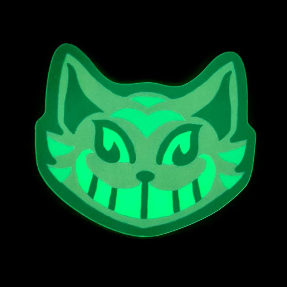 Image of NEW! Glow in the Dark Sticker: Cheshire Cat
