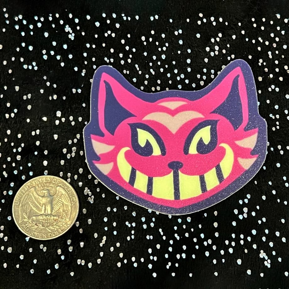 Image of NEW! Glow in the Dark Sticker: Cheshire Cat