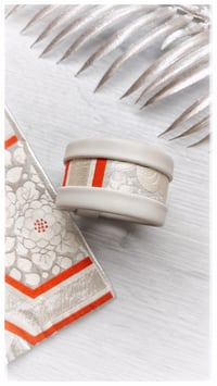 Image 2 of ESSENTIAL OBI medium Bangles - White Kyoto - solo S size - 20% off