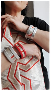 Image 5 of ESSENTIAL OBI small Bangles - RED Kyoto