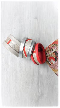 Image 11 of ESSENTIAL OBI small Bangles - RED Kyoto - solo S size - 20% off