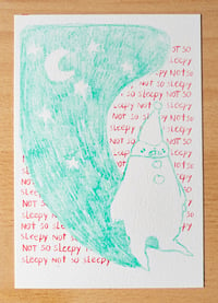 Image 2 of Not so sleepy - riso print